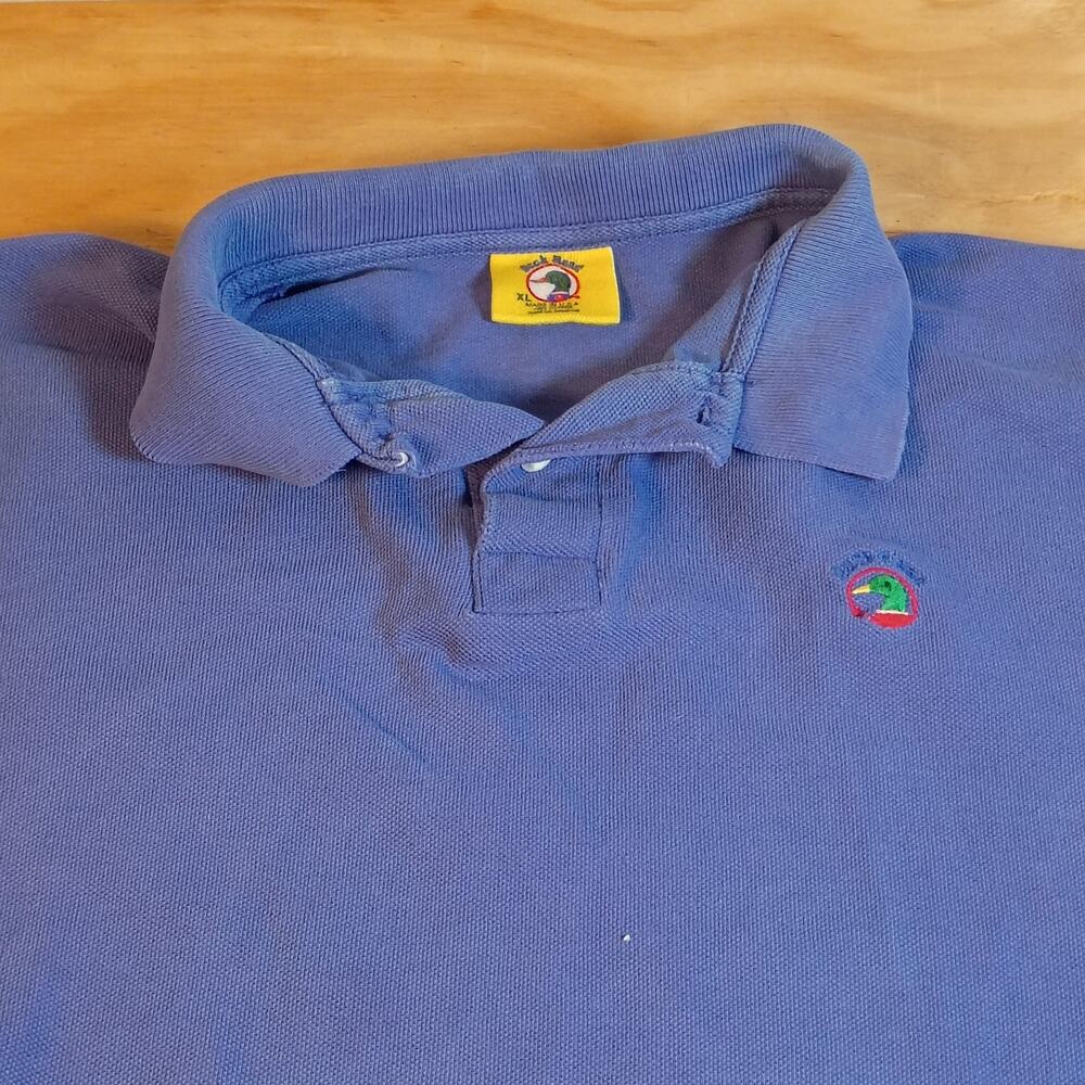 Vintage Duck Head Polo Shirt Mens XL Blue Made in USA Short Sleeve 100% Cotton